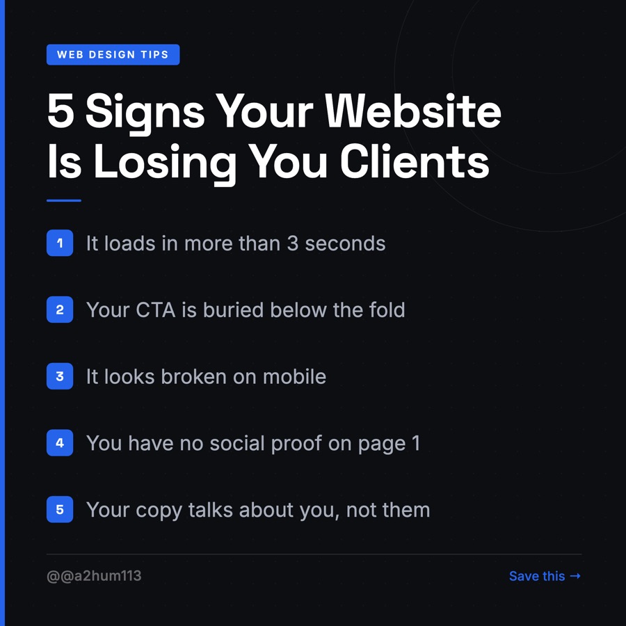 Instagram listicle post with five business tips, laid out automatically